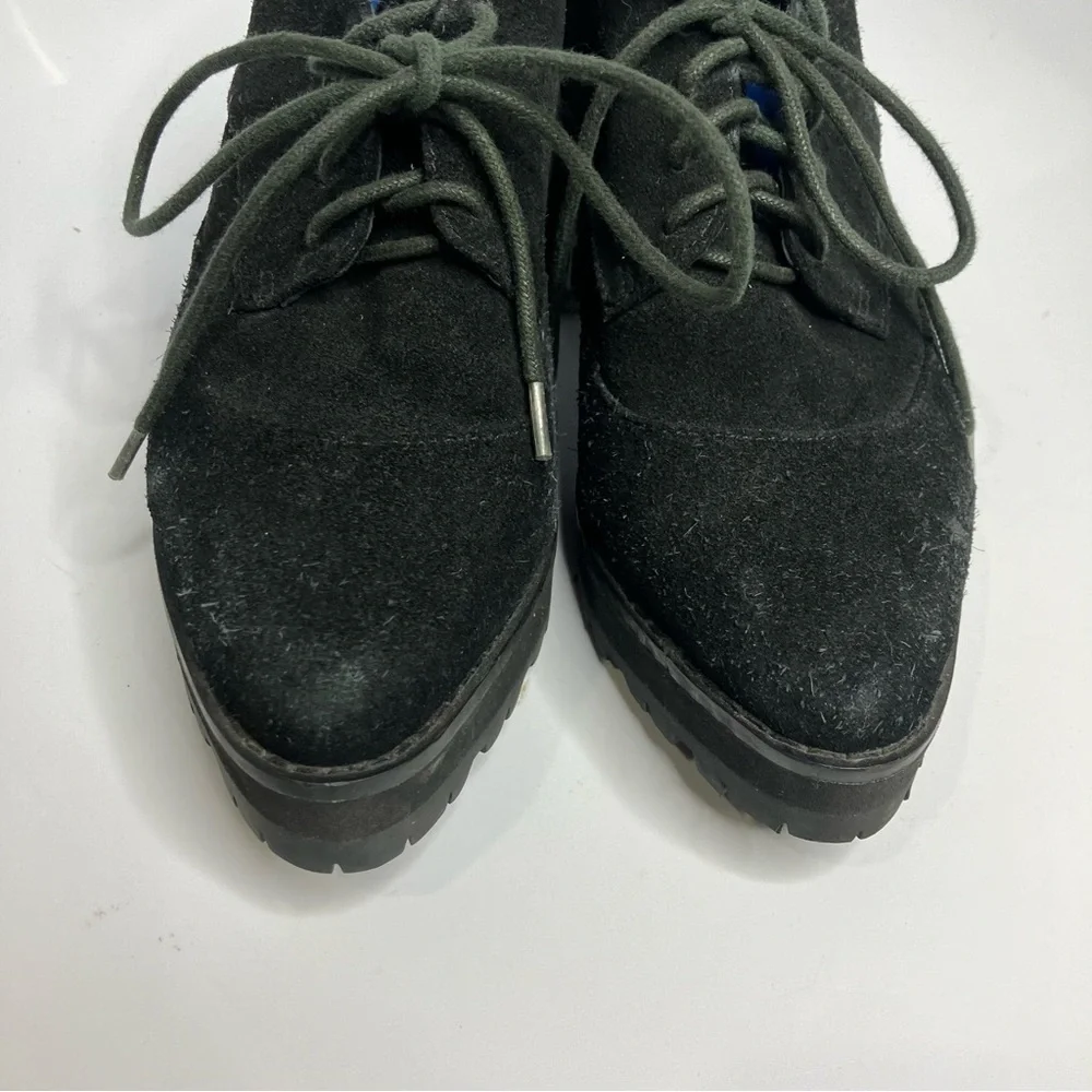 Jeffrey Campbell Havanas last KIDDO black suede block heel Oxford shoes size 7.5